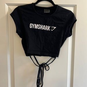 Gymshark Black Lace Up Crop Size M